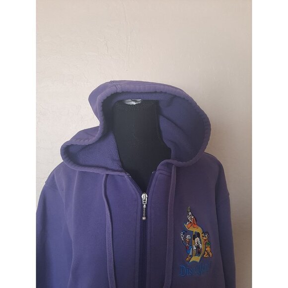 Disneyland Resort Purple Full Zipper Lightweight Jacket Size L Distressed Casual - Picture 7 of 11